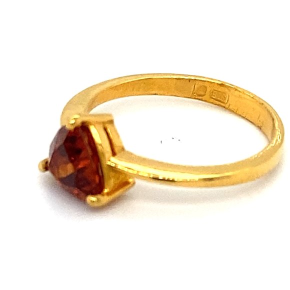 Malaya Garnet 1.68ct Solid 22K Yellow Gold Ring - Picture 7 of 9
